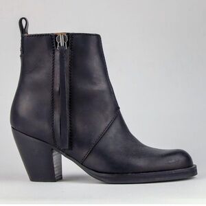 Acne Pistol Leather Ankle Boot with Side Zip